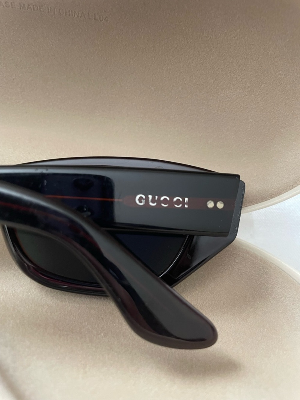 GUCCI 90s vintage GG 2418/S Sunglasses ELONGATED Cat Eye Rose Gold Brown lenses - Picture 2 of 16